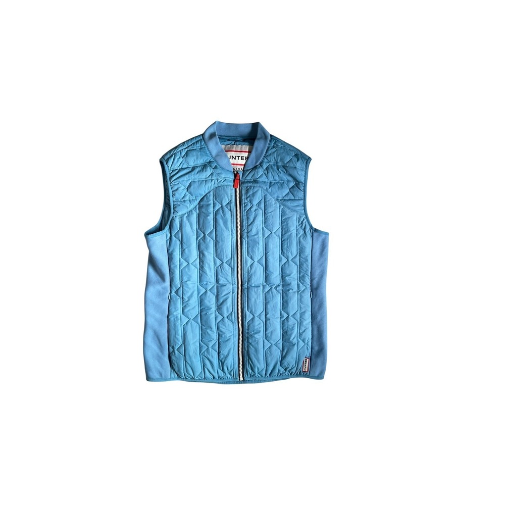 Hunter Original Women's Quilted Vest Blue Size‎ L Zip Up Sleeveless Jacket